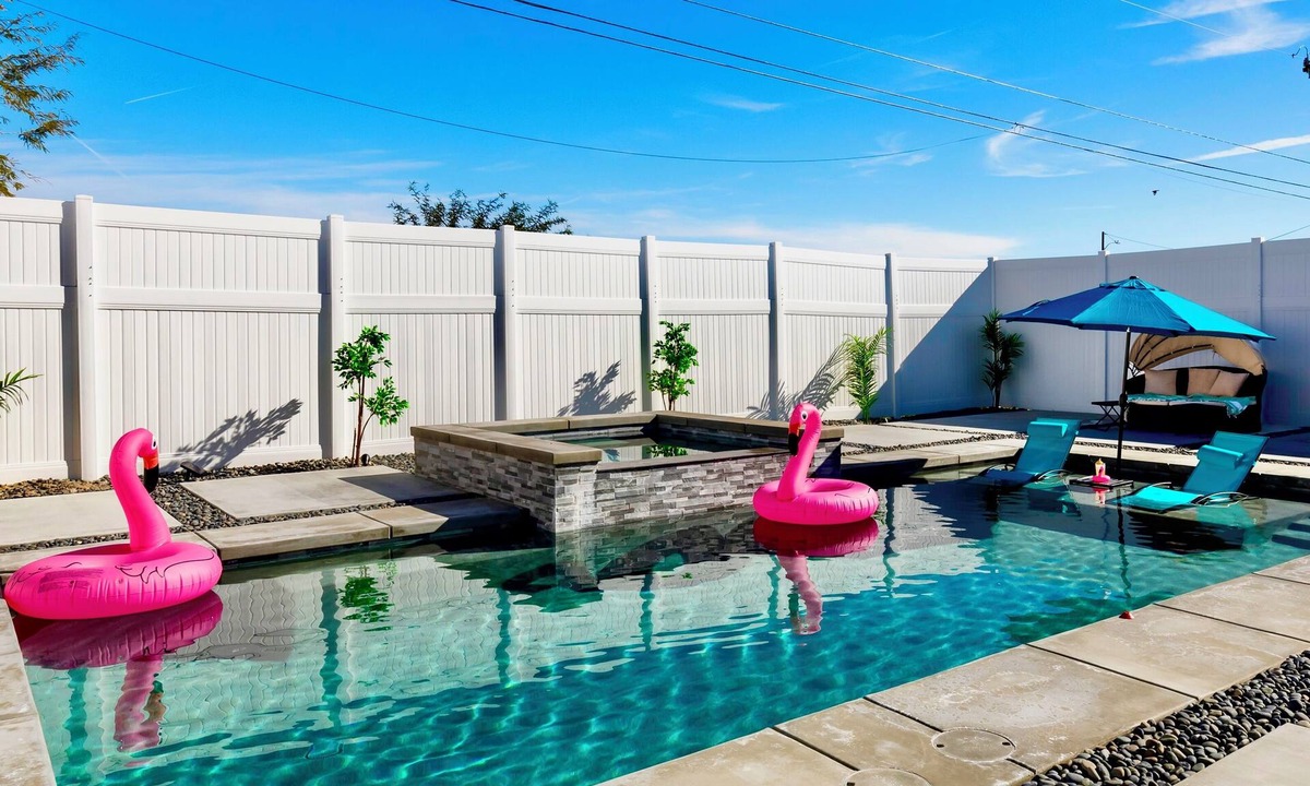 Desert Hot Springs House | Boho Desert Retreat-Saltwater Pool Oasis - Game Room - Mountain Sunsets