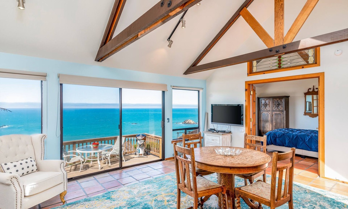 Gualala Cottage | Dog-friendly, ocean-view cottage with private hot tub, deck, & free EV charger