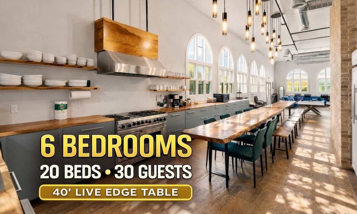 Stockton Hotel | Historic Church Retreat with Private Deck, 6BR, 20 Beds