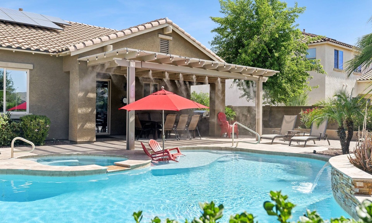 Windmill Ranch House | Luxury Home pool/spa, putting green, pool table, misting system