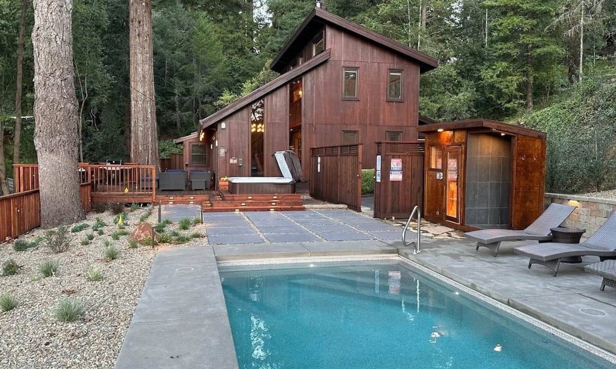 Guerneville House | Luxury Retreat with Pool, Spa, and Sauna