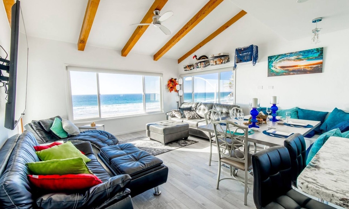 Mission Beach House | Ocean Front Luxury Beach House #5 - Sleeps 6 - Penthouse View - 180 degrees Full