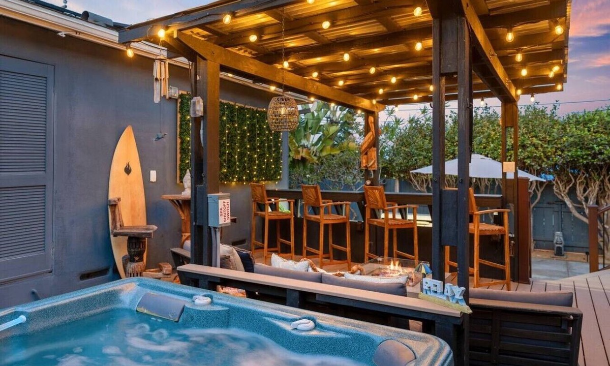 Point Loma House | Tiki Hut - Hot Tub, Indoor-Outdoor Entertainment