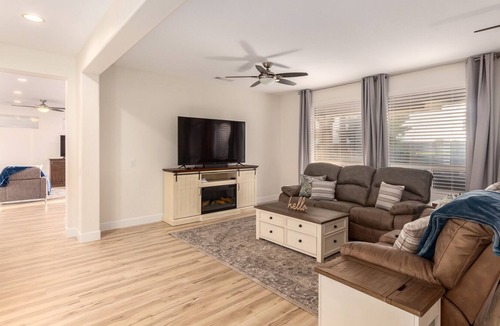 Desert Breeze House | 55+ Sun City Grand! Golf Course Front Private Hot Tub and Fire Pit!