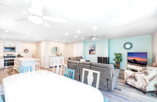 West Newport House | Beach House for Family Trips to the Coast, Steps to Sand with A/C and Sunny Patio