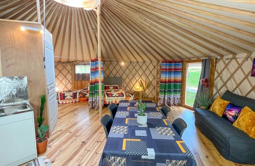 Les Martys House | Fully equipped "Machu Picchu" ethnic yurt near a large lake.