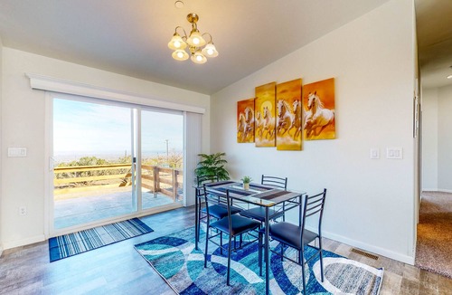Pinon Hills House | Gated Mtn-View Home with Private Six-Person Hot Tub & Sauna - Dog-Friendly