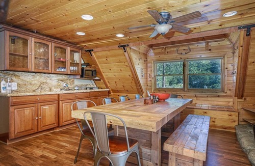 Pine Cove Cabin | Hilltop Log Cabin On 4.5 Acres. Panoramic Views, Clean and Pet Friendly