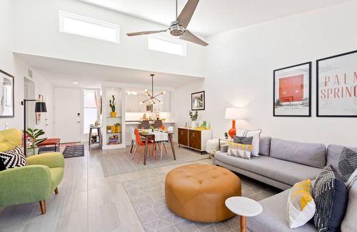 Indian Canyon Condo | Luxe South Palm Springs Condo with Spectacular Views, Work-From-Home Oasis