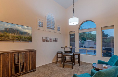 Las Sendas House | Mesa Lux: POOL w/Waterfall & Optional Heat, TVs All BRs, Game Room, Corn Hole