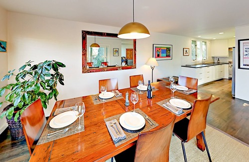 Santa Rosa House | Mountain-view oasis with hidden garden patios - walk to trails & lake