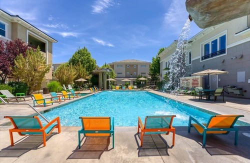 Reno/Tahoe Airport Apartment | South Reno 2BR · Mountain Views, Pool & Sauna