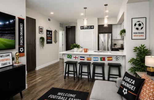 Orange Apartment | The Belladonna at Main Place - FIFA Ready!