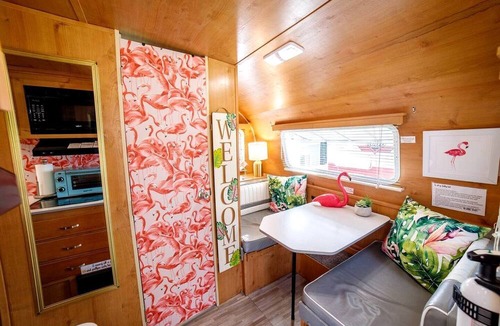 Granite Hills House | Vintage-Inspired Retro RV with Flamingo Theme Near Coast & Hiking Trails, El Cajon CA
