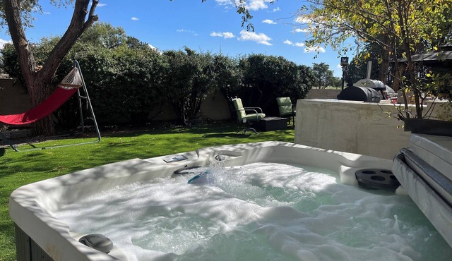 Charming Casita with a fireplace, and a private patio and golf course views.