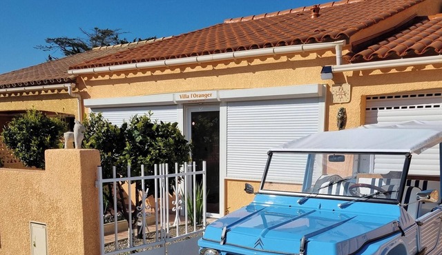 Comfortable single-storey villa with garage, parking, veranda terrace. in Sigean