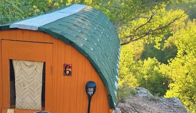 Cozy Cliffside Cabin with Private Creek Access at Sacred Springs