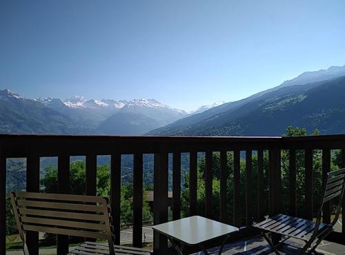 Montchavin La Plagne, pistes 50m, balcon vue Mont Blanc