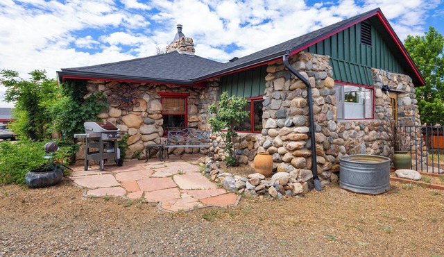 Rockhouse Historic Retreat Vacation Rental | 1-BR House Scenic Dells, Prescott | Timeless Décor Walking Access to Trails