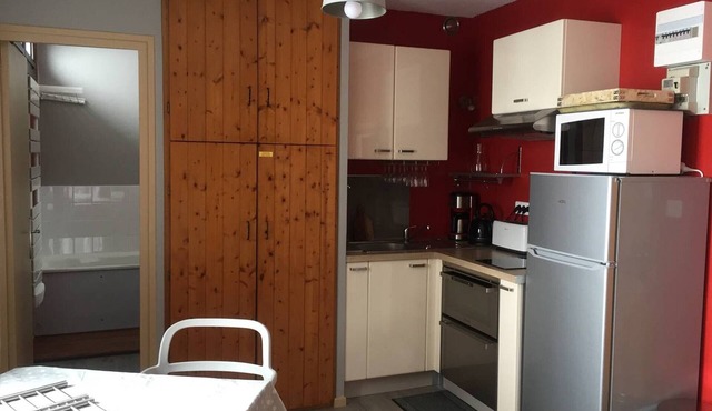 Studio for 4 with elevator, free parking, and direct access to slopes in Arette