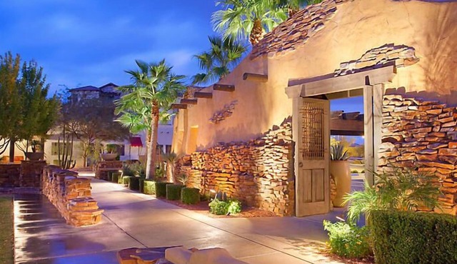 UpScale Resort with Outdoor Heated Pool with a waterslide and a poolside bar, tennis court and gym